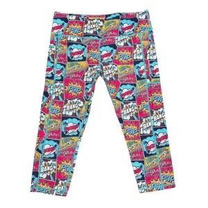 Constantly Varied Gear CVG Knockout Capri Leggings XXL Pop Art Comic Book Print